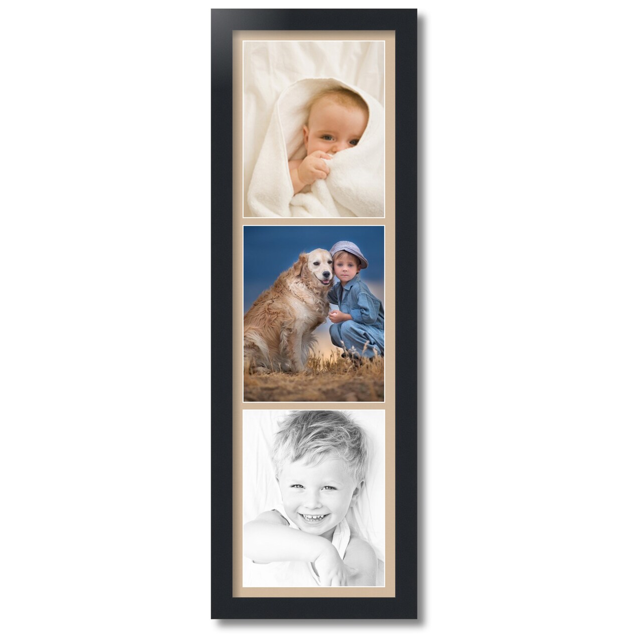 ArtToFrames Collage Photo Picture Frame with 3 - 8x10 inch Openings, Framed in Black with Over 62 Mat Color Options and Plexi Glass (CSM-3926-2134)